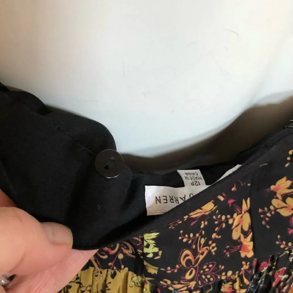 Sandra Darren Floral Pleated Midi Dress Size 12P - Picture 8 of 8